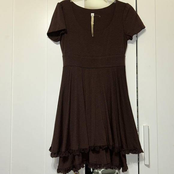 Uncle Frank Brown Dress Fit n Flare Short Sleeve Dress Size Small - Picture 2 of 10